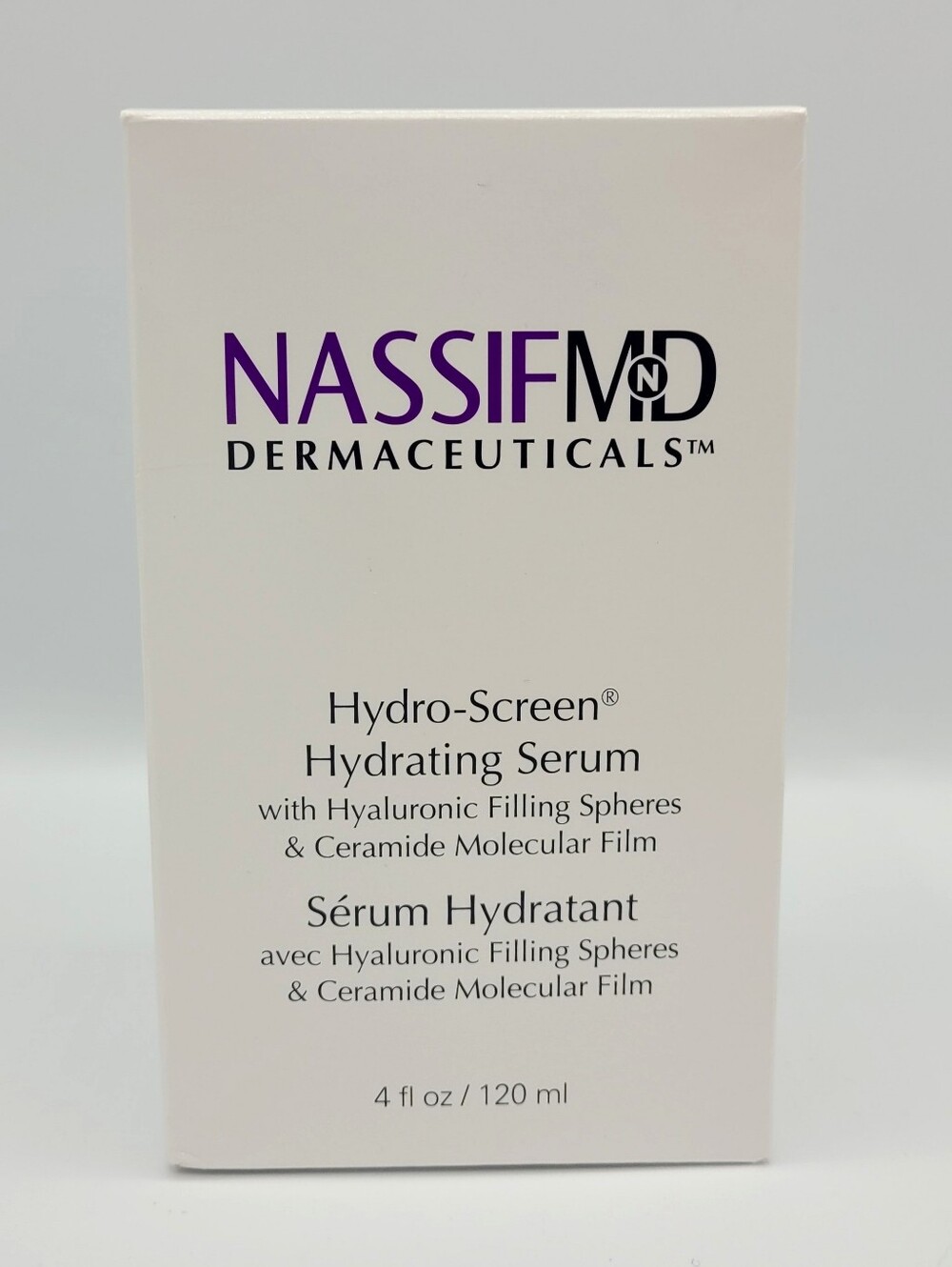 NassifMD Hydro-Screen with Hyaluronic Filing Sphere & Ceramide Film 4.0 Fl Oz.